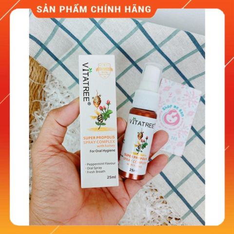 Chai Xịt Keo Ong Vitatree 25ml - Hỗ Trợ Giảm Ho, Viêm Họng và Cảm Lạnh Cho Trẻ Từ 2 Tuổi - Sản Phẩm Chính Hãng Úc
