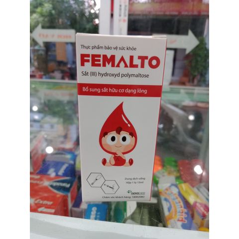 Vitamin Sắt Femalto 15ml - Dạng Nhỏ Giọt Bổ Sung Sắt Hữu Cơ Cho Trẻ Em Và Phụ Nữ Mang Thai, Hỗ Trợ Cải Thiện Thiếu Máu