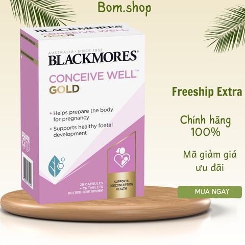 Viên Uống Tăng Khả Năng Thụ Thai Blackmores Conceive Well Gold 56 Viên - Sản Phẩm Từ Úc Dành Cho Phụ Nữ Mong Có Con