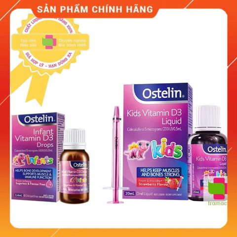 Vitamin D3 Ostelin Drops 2.4ml - Giọt Vitamin D3 Hỗ Trợ Phát Triển Xương Cho Trẻ Sơ Sinh Chính Hãng Úc