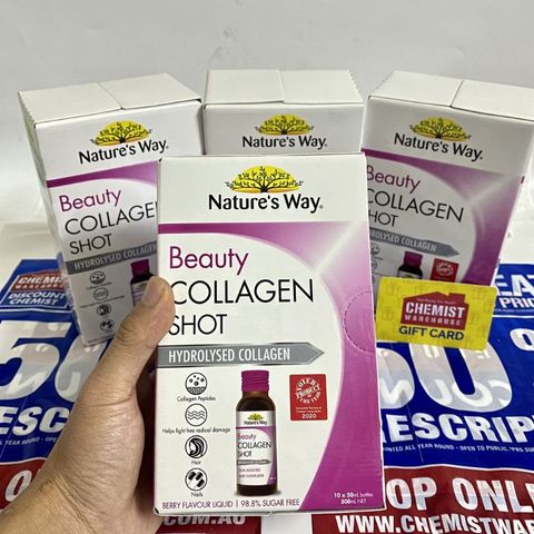 Beauty Collagen Shot Dạng Nước, collagen uống Hộp 10 Chai x 50ml Úc