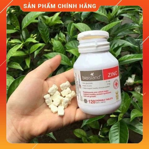 Viên bổ sung kẽm Bioisland cho bé - Hỗ trợ miễn dịch và tăng trưởng, 120 viên chính hãng Úc