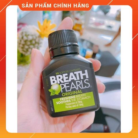 Viên Uống Thơm Miệng Breath Pearls - Khử Mùi Hôi Miệng, Hơi Thở Thơm Mát, Chiết Xuất Thiên Nhiên, An Toàn Sức Khỏe
