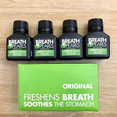 Viên Uống Thơm Miệng Breath Pearls - Khử Mùi Hôi Miệng, Hơi Thở Thơm Mát, Chiết Xuất Thiên Nhiên, An Toàn Sức Khỏe