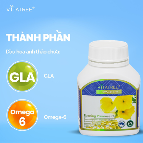 Tinh Dầu Hoa Anh Thảo Vitatree - Dưỡng Da, Cải Thiện Sức Khỏe Từ Thiên Nhiên, Giảm Triệu Chứng PMS - Sản Phẩm Úc Chất Lượng Cao