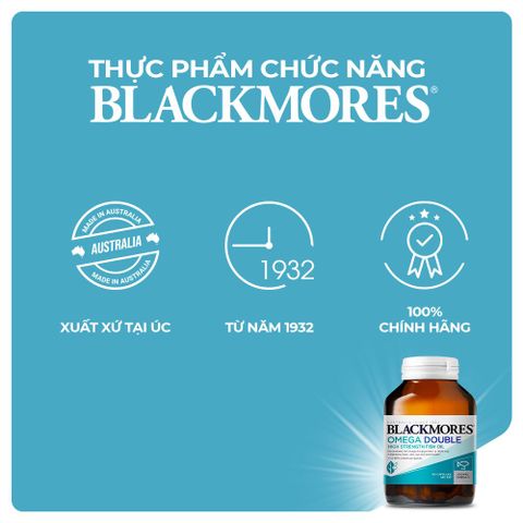 Viên Uống Blackmores Omega Double High Strength Fish Oil 90 Viên - Bổ Sung Omega Hỗ Trợ Tim, Mắt & Da - Hàng Nhập Khẩu Chính Ngạch