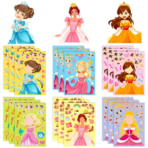 [BỘ 6 TỜ] Sticker Công Chúa Thay Đổi Khuôn Mặt – Make A Face