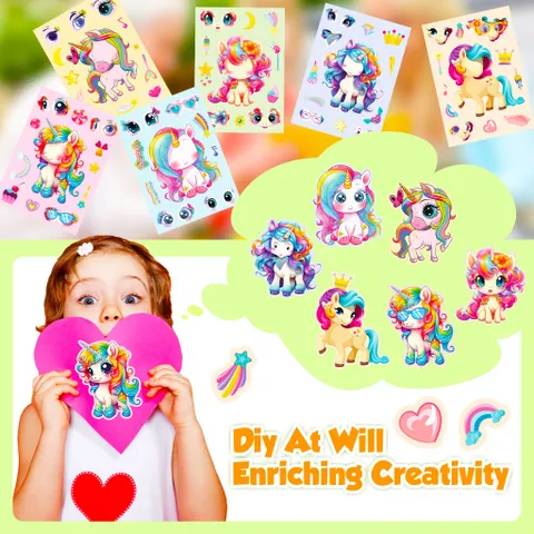 [BỘ 6 TỜ] Sticker Pony Cầu Vồng – Sáng Tạo Cá Tính Cho Bé