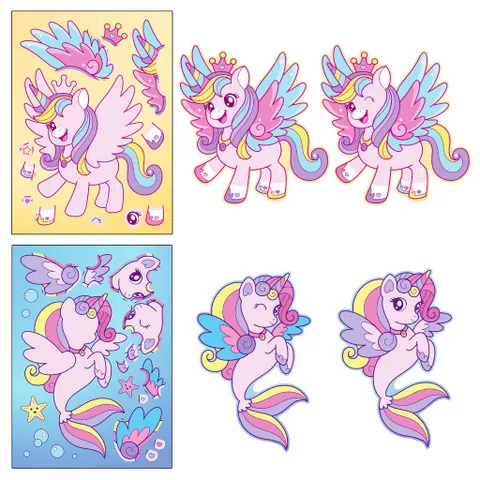 [BỘ 6 TỜ] Sticker Pony Cầu Vồngh - Chống Thấm Nước DIY