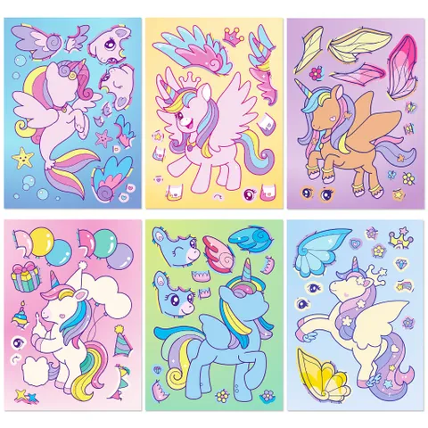 [BỘ 6 TỜ] Sticker Pony Cầu Vồngh - Chống Thấm Nước DIY