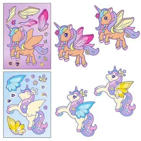 [BỘ 6 TỜ] Sticker Pony Cầu Vồngh - Chống Thấm Nước DIY