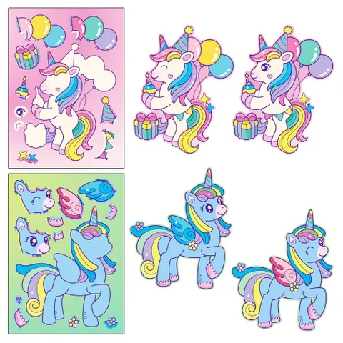 [BỘ 6 TỜ] Sticker Pony Cầu Vồngh - Chống Thấm Nước DIY