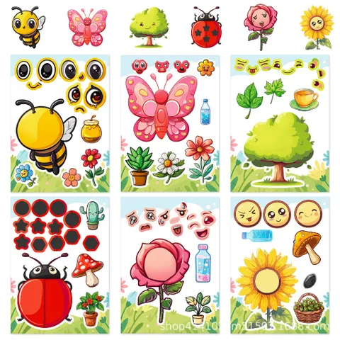 [BỘ 6 TỜ] Sticker Côn Trùng – Động Vật Hoạt Hình