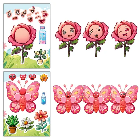 [BỘ 6 TỜ] Sticker Côn Trùng – Động Vật Hoạt Hình