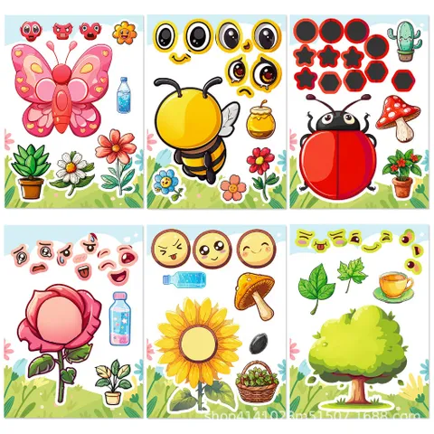[BỘ 6 TỜ] Sticker Côn Trùng – Động Vật Hoạt Hình