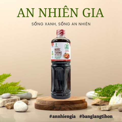 Nước Tương Mật Hoa Dừa Hữu Cơ Sokfarm - Umami Tự Nhiên 1 Lít, Không Đậu Nành, Giảm Muối, Gluten Free, Thực Phẩm An Toàn Cho Bữa Ăn