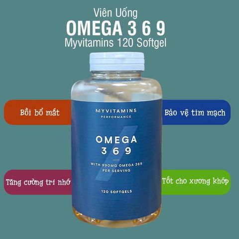 Viên uống Omega 369 Myvitamins 120 viên - Bổ sung Omega 3, 6, 9 cho sức khỏe tim mạch, trí não, và làn da khỏe mạnh