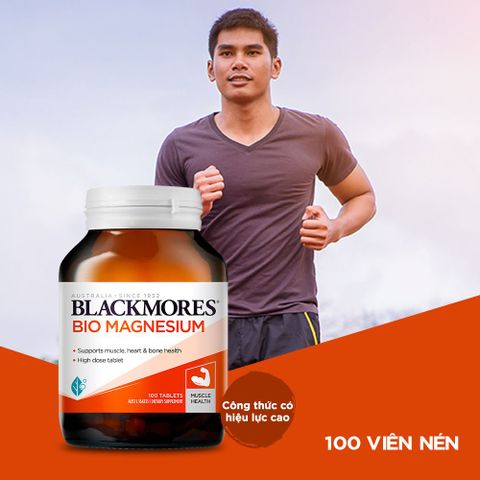 Viên uống Blackmores Bio Magnesium 100 viên - Hỗ trợ cơ bắp, sức khỏe tim và hệ thần kinh - Sản phẩm nhập khẩu chính ngạch từ Úc