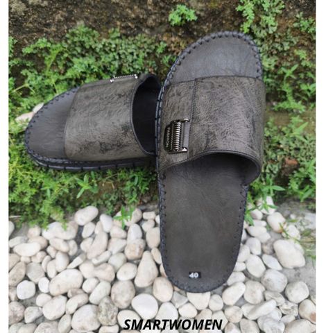 Dép Da Quai Ngang Cao Cấp Doctor Fashion - Đế Đúc Khâu Chỉ Chống Nước, Thoải Mái Khi Đi Chơi, Nhiều Màu Sắc Thời Trang