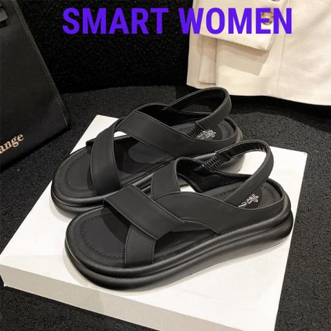 Dép Sandal Nữ Đế Bánh Mỳ 5 cm Quai Chéo Thun Bền Đẹp - Giày Mát Mẻ Dành Cho Mùa Hè, Phù Hợp Với Mọi Hoạt Động