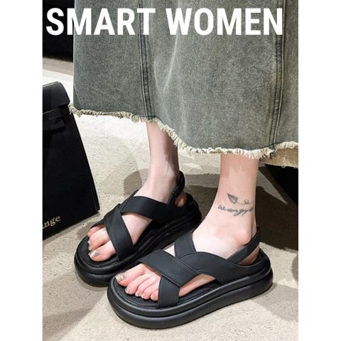 Dép Sandal Nữ Đế Bánh Mỳ 5 cm Quai Chéo Thun Bền Đẹp - Giày Mát Mẻ Dành Cho Mùa Hè, Phù Hợp Với Mọi Hoạt Động