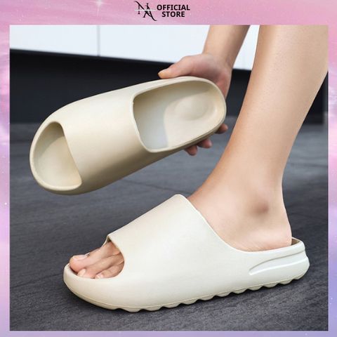 Dép Quai Ngang Chống Trơn Trượt YZ Nhám - Dép Bánh Mì êm Chân Chất Eva, Phong Cách Thời Trang Nam Nữ, Đen, Trắng, Nâu, Kem