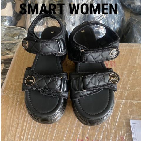 Dép Sandal Nữ Đế Răng Cưa Cao 6cm Quai Dán Đính Đá Sang Trọng - Phong Cách Thời Trang Hiện Đại