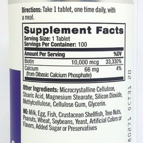 (Hàng công ty) Viên Uống Mọc Tóc Natrol Biotin 10000mcg - Hỗ Trợ Tóc Khỏe Đẹp, Ngăn tóc yếu, 100 Viên, Mỹ chính hãng
