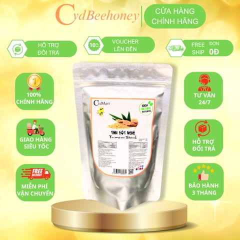 Tinh Bột Nghệ Nguyên Chất CVD Beehoney 250g - Curcumin Cao Dùng Để Uống và Đắp Mặt, Dưỡng Da Hiệu Quả