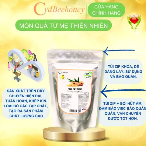 Tinh Bột Nghệ Nguyên Chất CVD Beehoney 250g - Curcumin Cao Dùng Để Uống và Đắp Mặt, Dưỡng Da Hiệu Quả