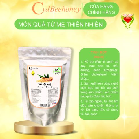 Tinh Bột Nghệ Nguyên Chất CVD Beehoney 250g - Curcumin Cao Dùng Để Uống và Đắp Mặt, Dưỡng Da Hiệu Quả