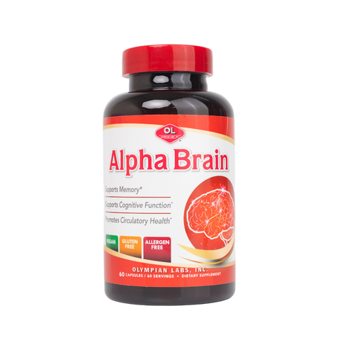 Combo 2 Hộp Alpha Brain Olympian Labs - Viên Uống Hỗ Trợ Tuần Hoàn Máu và Cải Thiện Trí Nhớ, Giảm Căng Thẳng