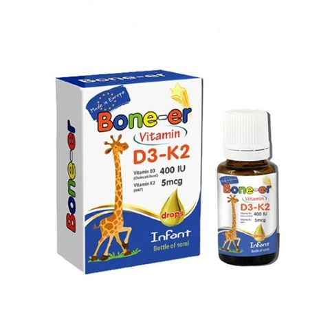 Vitamin D3 + K2 Nhỏ Giọt Bone-er 10ml - Bổ Sung Canxi, Phát Triển Xương Cho Trẻ Sơ Sinh Từ 0 Tháng tuổi, Nhập Khẩu Châu Âu