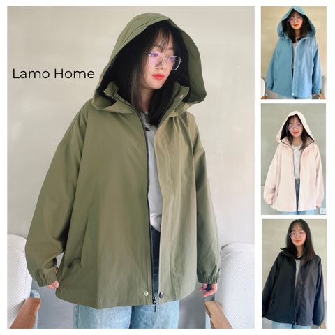Áo Khoác Unisex Dù 2 Lớp Form Rộng Chống Nước - Lamo Home A012 Thời Trang Nữ, Dễ Phối Đồ, Phong Cách Trẻ Trung