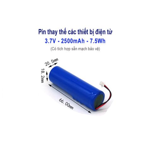 Pin Sạc 18650 3.7V 2500mAh Có Mạch Bảo Vệ - Thích Hợp Cho Loa Bluetooth, Đèn LED Mặt Trời, Micro Karaoke