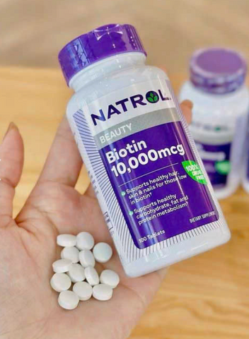 (Cao cấp) Viên Ngậm Natrol Biotin Beauty 10000Mcg - Tăng Cường Mọc Tóc, Giảm tóc yếu, Chăm Sóc Tóc Khoe Mạnh, 100 Viên Mỹ Chính hãng