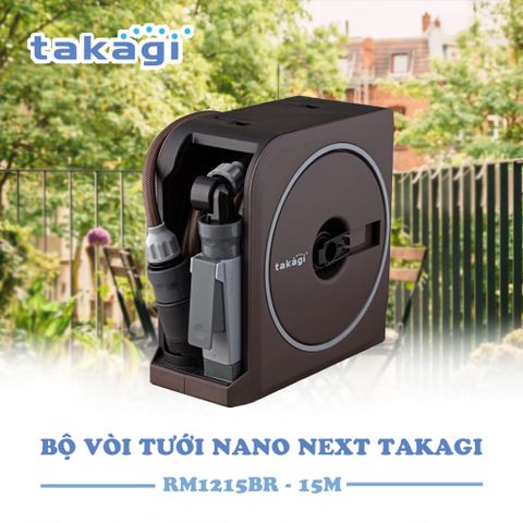Bộ vòi tưới cây 15m NANO NEXT Takagi RM1215BR - Tiện ích tưới cây với 4 chế độ điều chỉnh, bền bỉ, dễ sử dụng cho khu vườn xanh mát