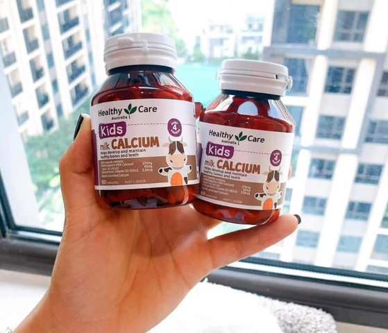 Viên Uống Bổ Sung Canxi Cho Bé Healthy Care Milk Calcium 60 Viên - Hỗ Trợ Phát Triển Chiều Cao Khỏe Mạnh, An Toàn Cho Trẻ Em