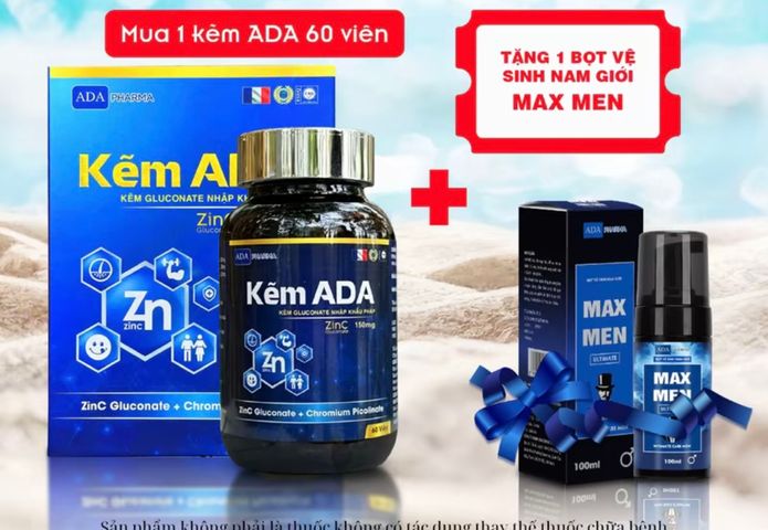 Kẽm ADA 60 viêntặng kèm bọt vệ sinh hương nước hoa, hàng date mới