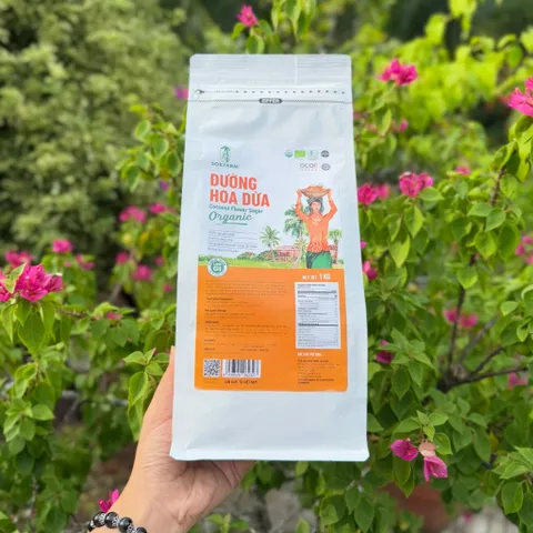 Đường hoa dừa hữu cơ Sokfarm 1kg - Đường ngọt tự nhiên, hấp thu chậm, bổ dưỡng, thay thế đường mía, sức khỏe gia đình.