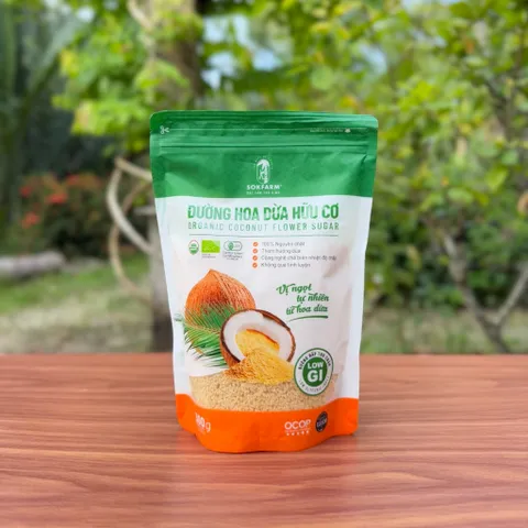 Đường hoa dừa hữu cơ Sokfarm 300g - Organic Coconut Flower Sugar.