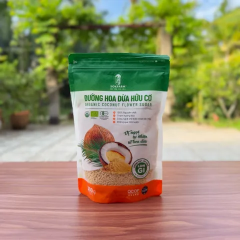 Đường hoa dừa hữu cơ Sokfarm 300g - Organic Coconut Flower Sugar.