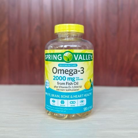 Dầu cá hương chanh Spring Valley Omega 3 2000mg 120 viên - dii.