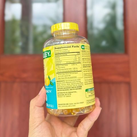 Dầu cá hương chanh Spring Valley Omega 3 2000mg 120 viên - dii.