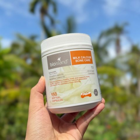 Canxi Sữa Bioisland Milk Calcium Bone Care 150 viên - Hỗ trợ xương khỏe mạnh với Vitamin K2 và D3 cho trẻ và người lớn
