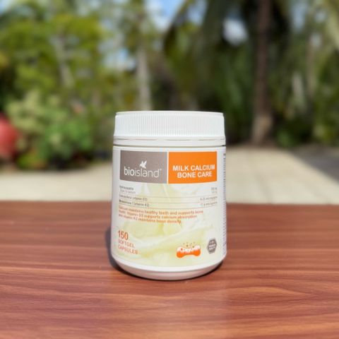 Canxi Sữa Bioisland Milk Calcium Bone Care 150 viên - Hỗ trợ xương khỏe mạnh với Vitamin K2 và D3 cho trẻ và người lớn