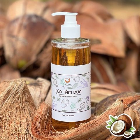 Sữa Tắm Dừa Coconut Shower Gel Escoco - Thảo Dược Tự Nhiên Dưỡng Ẩm Da Mềm Mịn, Hương Oải Hương Thoải Mái