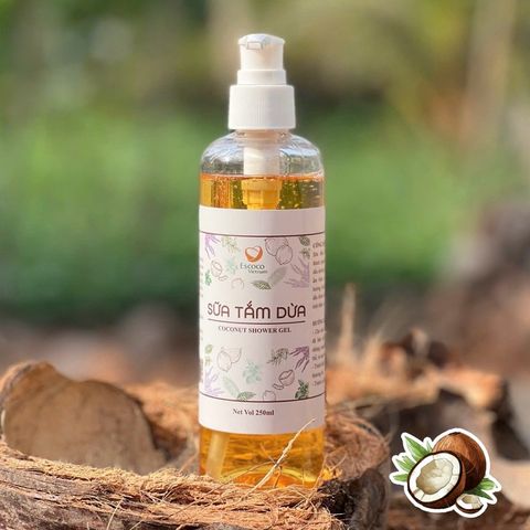 Sữa Tắm Dừa Coconut Shower Gel Escoco - Thảo Dược Tự Nhiên Dưỡng Ẩm Da Mềm Mịn, Hương Oải Hương Thoải Mái