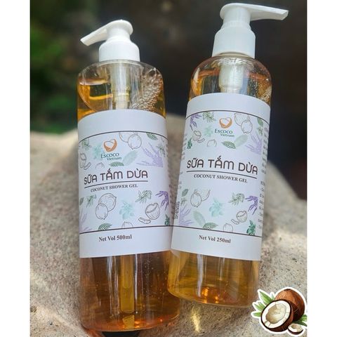 Sữa Tắm Dừa Coconut Shower Gel Escoco - Thảo Dược Tự Nhiên Dưỡng Ẩm Da Mềm Mịn, Hương Oải Hương Thoải Mái