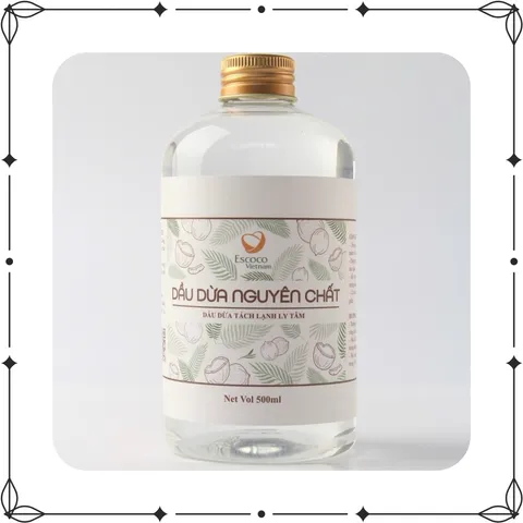 Dầu Dừa Tách Lạnh Ly Tâm Escoco - Dầu Dừa Tinh Khiết Chăm Sóc Da, Tóc & Súc Miệng - Sản Phẩm Tự Nhiên An Toàn cho Cả Gia Đình
